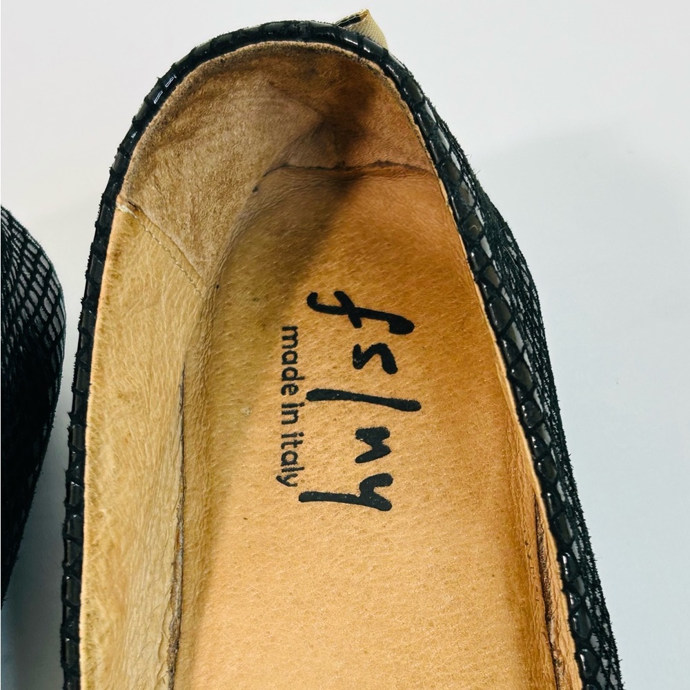 French Sole FS/NY Zeppa Slip-On Flat in Black Snakeskin Leather size 8.5 - Picture 7 of 13